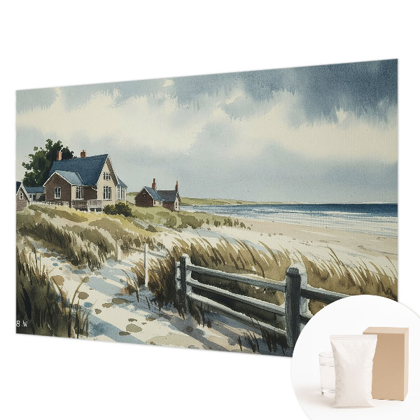 Wall mural for living room with a beach dunes motif