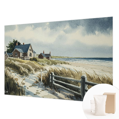 Wall mural for living room with a beach dunes motif