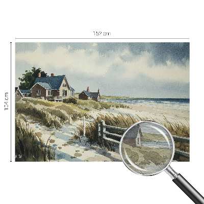 Wall mural for living room with a beach dunes motif
