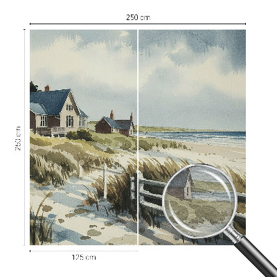 Wall mural for living room with a beach dunes motif