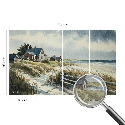 Wall mural for living room with a beach dunes motif