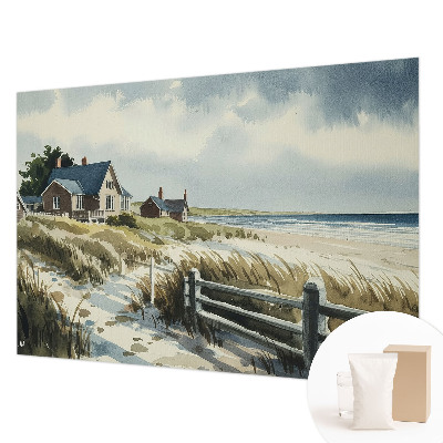 Wall mural for living room with a beach dunes motif