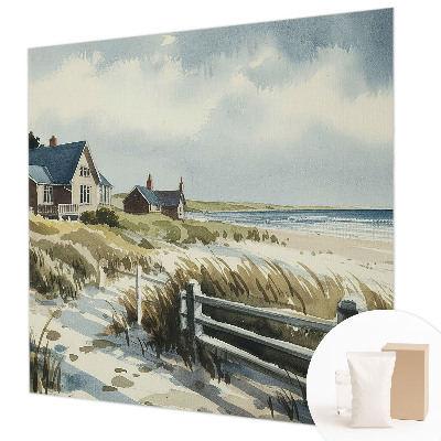 Wall mural for living room with a beach dunes motif