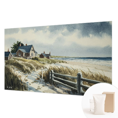 Wall mural for living room with a beach dunes motif