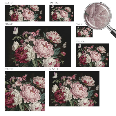 Large wallpaper mural Peonies and butterflies