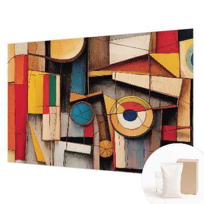 Custom size wall mural with geometric pattern