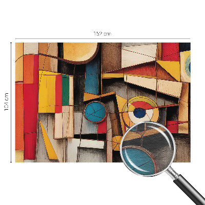 Custom size wall mural with geometric pattern