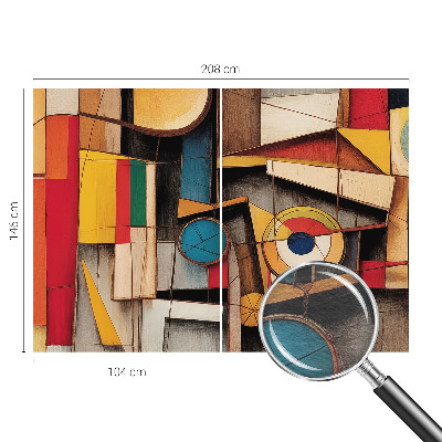 Custom size wall mural with geometric pattern