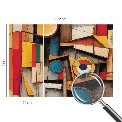 Custom size wall mural with geometric pattern