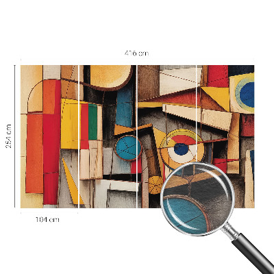 Custom size wall mural with geometric pattern