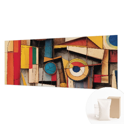 Custom size wall mural with geometric pattern