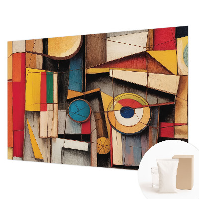 Custom size wall mural with geometric pattern