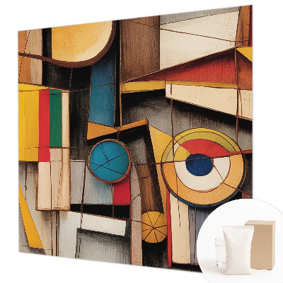 Custom size wall mural with geometric pattern