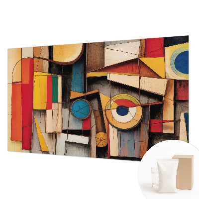 Custom size wall mural with geometric pattern