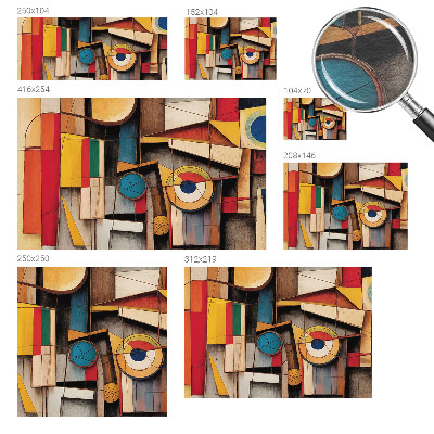 Custom size wall mural with geometric pattern