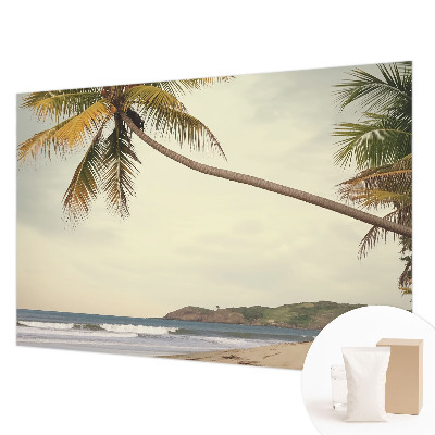 Modern wall mural for bedroom with a tropical landscape design