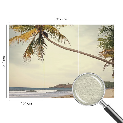Modern wall mural for bedroom with a tropical landscape design