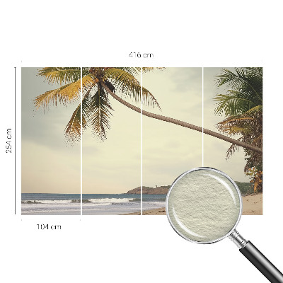 Modern wall mural for bedroom with a tropical landscape design