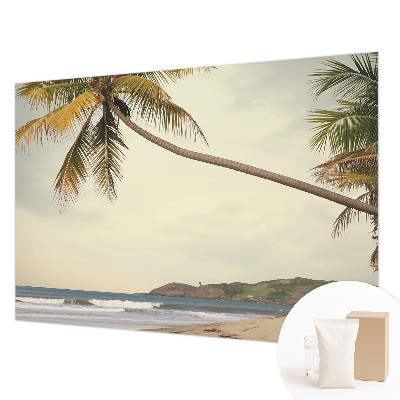 Modern wall mural for bedroom with a tropical landscape design