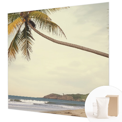 Modern wall mural for bedroom with a tropical landscape design
