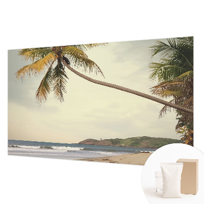 Modern wall mural for bedroom with a tropical landscape design