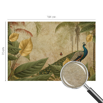 Modern wall mural for living room with an exotic bird motif