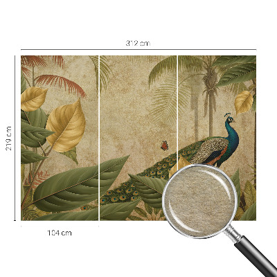 Modern wall mural for living room with an exotic bird motif
