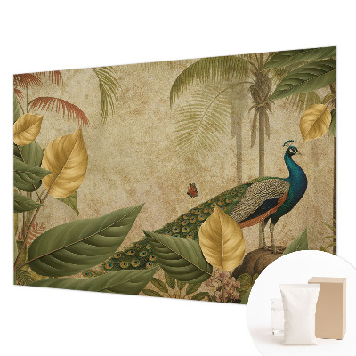 Modern wall mural for living room with an exotic bird motif