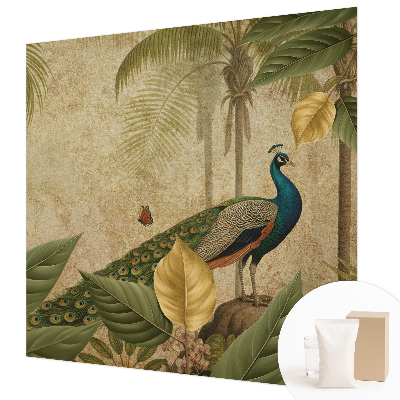 Modern wall mural for living room with an exotic bird motif