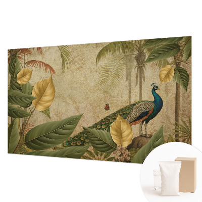 Modern wall mural for living room with an exotic bird motif