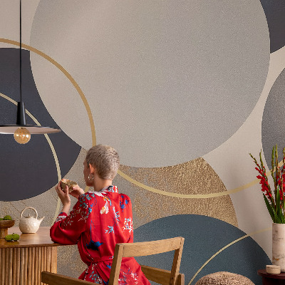 High quality wall mural wallpaper with a creative circle pattern