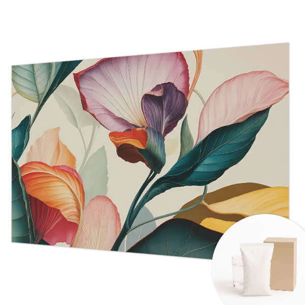 Premium wall mural for bedroom with colorful flower motif