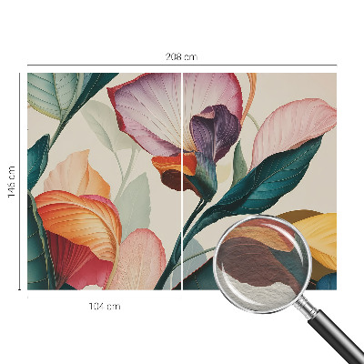 Premium wall mural for bedroom with colorful flower motif