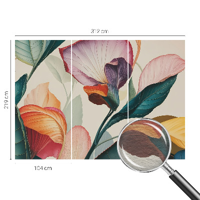 Premium wall mural for bedroom with colorful flower motif