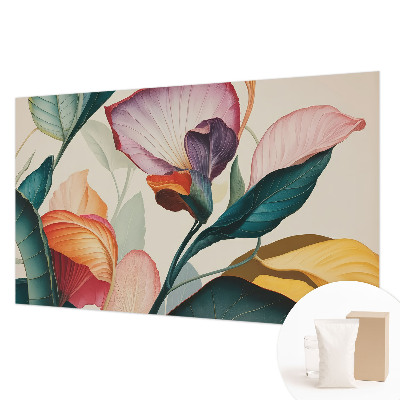 Premium wall mural for bedroom with colorful flower motif