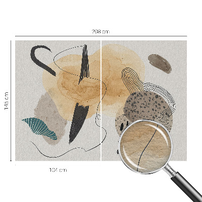 Decorative wall mural for living room with an abstract composition