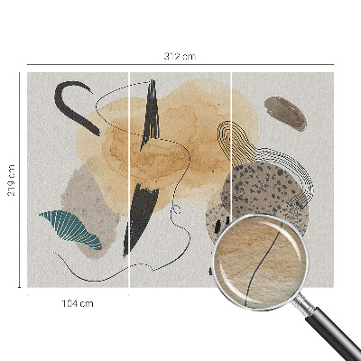 Decorative wall mural for living room with an abstract composition