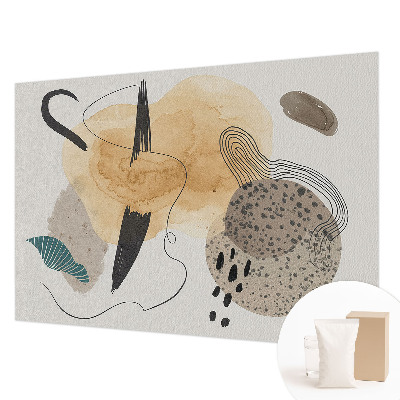 Decorative wall mural for living room with an abstract composition