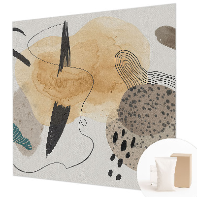 Decorative wall mural for living room with an abstract composition
