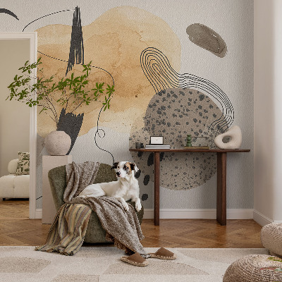 Decorative wall mural for living room with an abstract composition