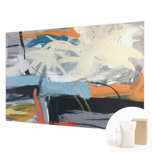 Non-woven wall mural with a colorful abstract design