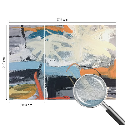 Non-woven wall mural with a colorful abstract design
