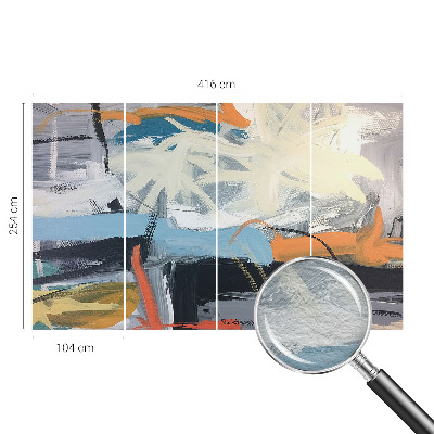 Non-woven wall mural with a colorful abstract design