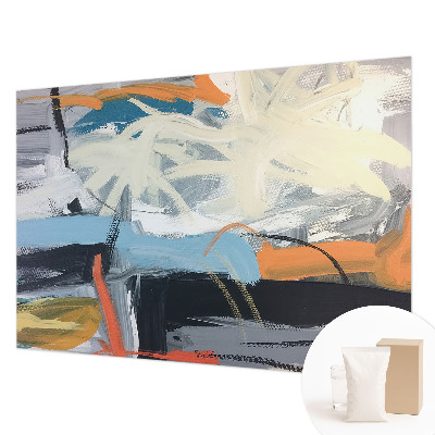 Non-woven wall mural with a colorful abstract design