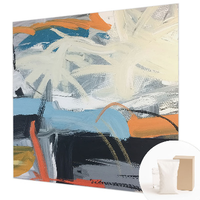 Non-woven wall mural with a colorful abstract design