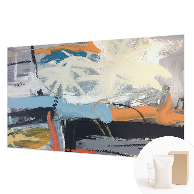 Non-woven wall mural with a colorful abstract design