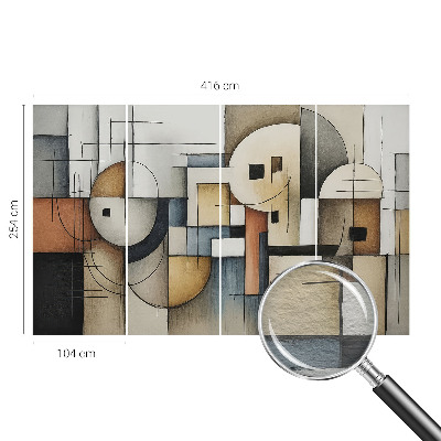 Non-woven photo wallpaper featuring a geometric harmony design