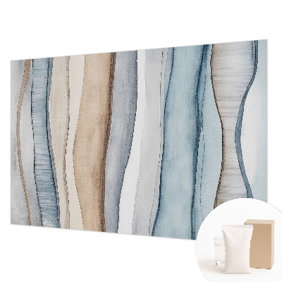 Wall mural for living room with an abstract striped design