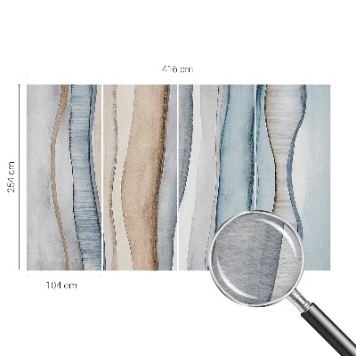 Wall mural for living room with an abstract striped design