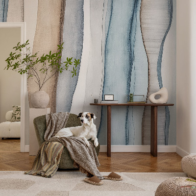Wall mural for living room with an abstract striped design